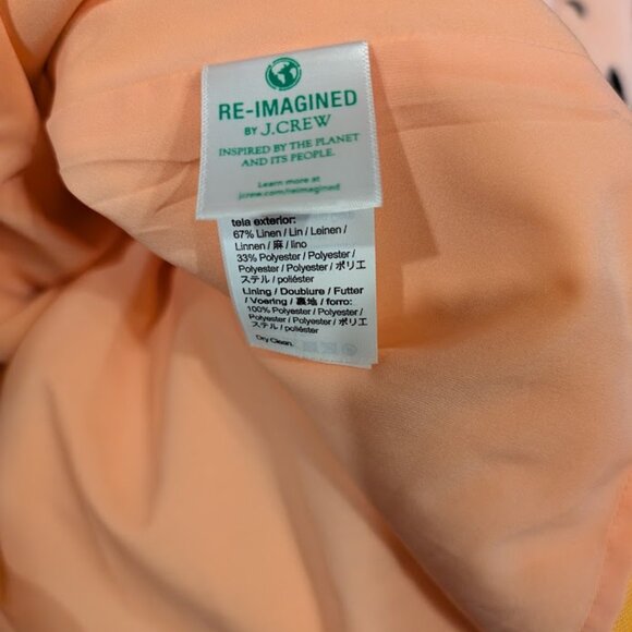 J. Crew Squareneck A-line Stretch Linen Blend Summer Dress Coastal Sunset 2 EUC - Picture 9 of 10